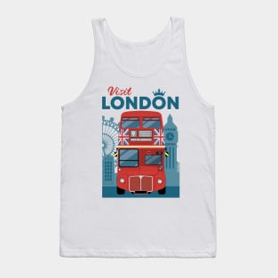 Visit london with bus red Tank Top